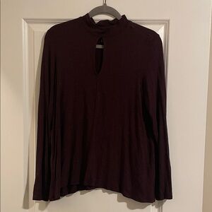 American Eagle Outfitters Dark Maroon Long Sleeve Top